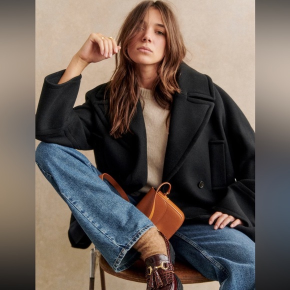 Sezane Sacha Coat in black Size 4 BRAND NEW NEVER WORN - Picture 2 of 3